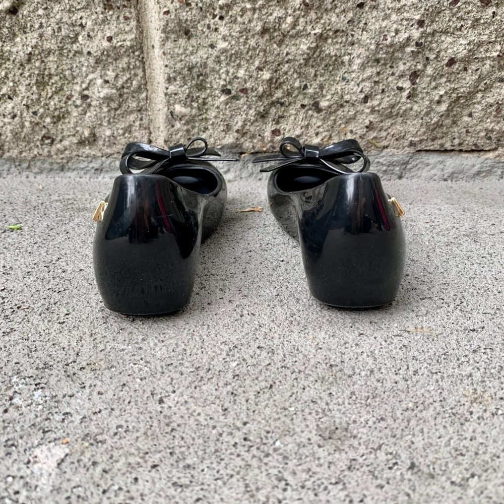 MEL By MELISSA Girls Ultra Girl Bow Shoes 12 Black Slip On Jelly Wedge Shoe Girl - Picture 5 of 9